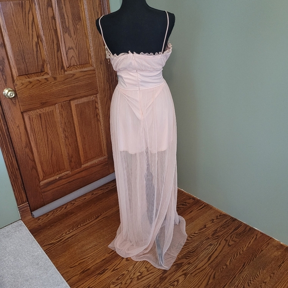Blithe LA | Dresses | Nwt Blush Pink Blithe La Sheer Mini Maxi Dress ...